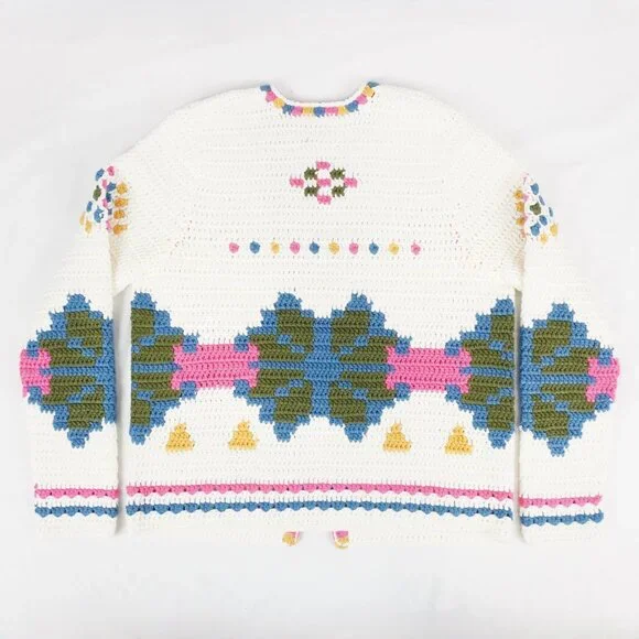 Hunter Bell Callen Knit Long-Sleeve Cardigan In Pink Multi - Size XS (NWT) - Picture 2 of 9